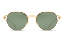 Shop MYKITA Vaasa Unisex Round Sunglasses in Gold online.