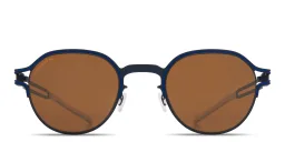 Shop MYKITA Vaasa Unisex Round Sunglasses in Blue online.