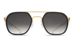 Shop MYKITA Leeland Unisex Aviator Sunglasses in Gold online.