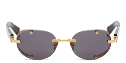 Shop BALMAIN Monsieur Unisex Rimless Round Sunglasses in Gold online.