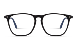Shop TOM FORD Logo Round Eyeglasses in Shiny Black online.