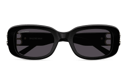 Shop BALENCIAGA Dynasty Rectangle Sunglasses in Black online.