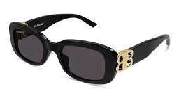 Shop BALENCIAGA Dynasty Rectangle Sunglasses in Black online.