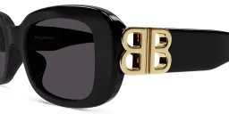 Shop BALENCIAGA Dynasty Rectangle Sunglasses in Black online.