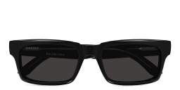 Shop BALENCIAGA Everyday Rectangle Sunglasses in Black online.