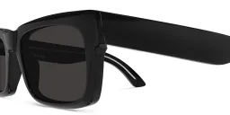 Shop BALENCIAGA Everyday Rectangle Sunglasses in Black online.