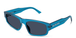 Shop BALENCIAGA Everyday Unisex Rectangle Sunglasses in Blue online.
