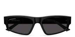 Shop BALENCIAGA Everyday Unisex Rectangle Sunglasses in Black online.