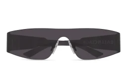 Shop BALENCIAGA Mono Unisex Wide Rimless Rectangle Sunglasses in Grey online.