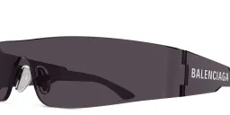 Shop BALENCIAGA Mono Unisex Wide Rimless Rectangle Sunglasses in Grey online.