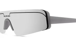 Shop BALENCIAGA Ski Unisex Wide Rimless Mask Sunglasses in Grey online.