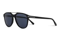 Shop TOM FORD Damian Pilot Sunglasses in Shiny Black online.