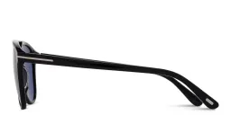 Shop TOM FORD Damian Pilot Sunglasses in Shiny Black online.
