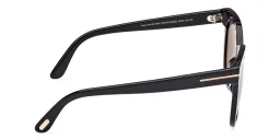 Shop TOM FORD Moira Butterfly Sunglasses in Shiny Black online.