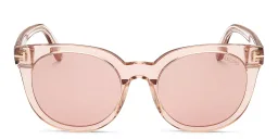 Shop TOM FORD Moira Butterfly Sunglasses in Transparent Pink online.
