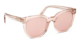 Shop TOM FORD Moira Butterfly Sunglasses in Transparent Pink online.