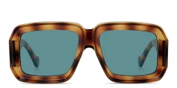 Shop LOEWE Signature Black Square Sunglasses in Havana online.