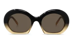Shop LOEWE Curvy Round Sunglasses in Brown online.