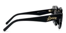 Shop LOEWE Curvy Black Cat-Eye Sunglasses in Black online.