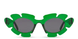 Shop LOEWE Curvy Black Cat-Eye Sunglasses in Transparent Green online.
