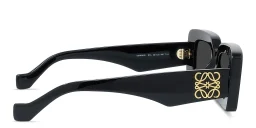 Shop LOEWE Anagram Black Rectangular Sunglasses in Black online.