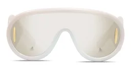 Shop LOEWE Anagram White Mask Sunglasses in Holographic White online.