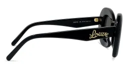 Shop LOEWE Curvy Black Butterfly Sunglasses in Solid Black online.