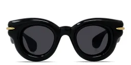 Shop LOEWE Signature Brown Pantos Sunglasses in Solid Black online.