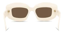 Shop LOEWE Anagram White Rectangular Sunglasses in Solid ivory online.