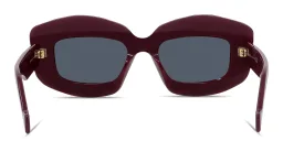 Shop LOEWE Anagram Red Rectangular Sunglasses in Solid bordeaux online.