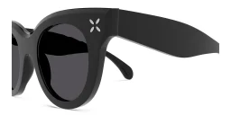 Shop ALAIA Petal-Embellished Cat-Eye Sunglasses in Black online.