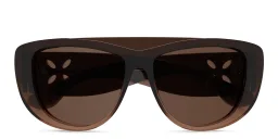 Shop ALAIA Petal Cut-Out Cat-Eye Sunglasses in Brown online.