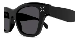 Shop ALAIA Petal-Embellished Square Sunglasses in Black online.