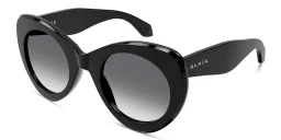 Shop ALAIA Logo Oversized Cat-Eye Sunglasses in Black online.