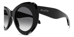Shop ALAIA Logo Oversized Cat-Eye Sunglasses in Black online.