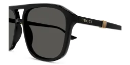 Shop GUCCI Running Web Aviator Sunglasses in Black online.