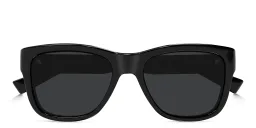 Shop SAINT LAURENT Script Square Sunglasses in Black online.
