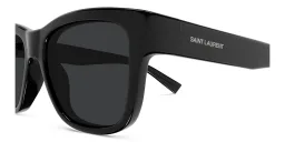 Shop SAINT LAURENT Script Square Sunglasses in Black online.