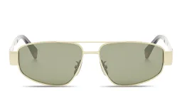 Shop CELINE Metal Triomphe Pilot Sunglasses in Gold online.