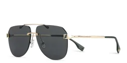 Shop FENDI Sky Rimless Aviator Sunglasses in Gold online.