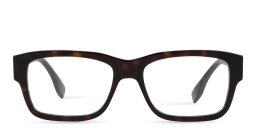 Shop FENDI Fendi Signature Wide Rectangle Eyeglasses in Havana online.