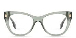 Shop FENDI Roma Cat-Eye Eyeglasses in Transparent Green online.