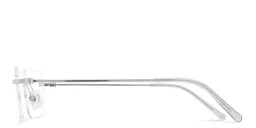 Shop EYE'M Rimless Wide Irregular Eyeglasses in Silver online.