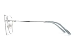 Shop EYE'M Wide Aviator Eyeglasses in Silver online.