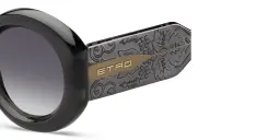 Shop ETRO Paisley Oversized Round Sunglasses in Grey online.