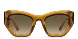 Shop ETRO Paisley Rectangle Sunglasses in Amber Gold online.