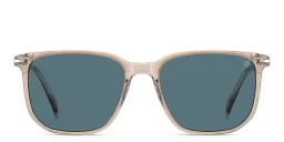 Shop DAVID BECKHAM Timeless Icons Square Sunglasses in Beige online.