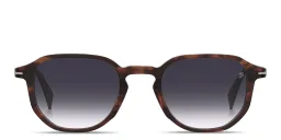 Shop DAVID BECKHAM Timeless Icons Irregular Sunglasses in Brown Horn online.