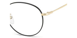 Shop DAVID BECKHAM Timeless Icons Panthos Eyeglasses in Black Gold online.