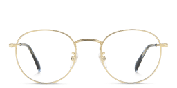 Shop DAVID BECKHAM Timeless Icons Panthos Eyeglasses in Matte Gold online.